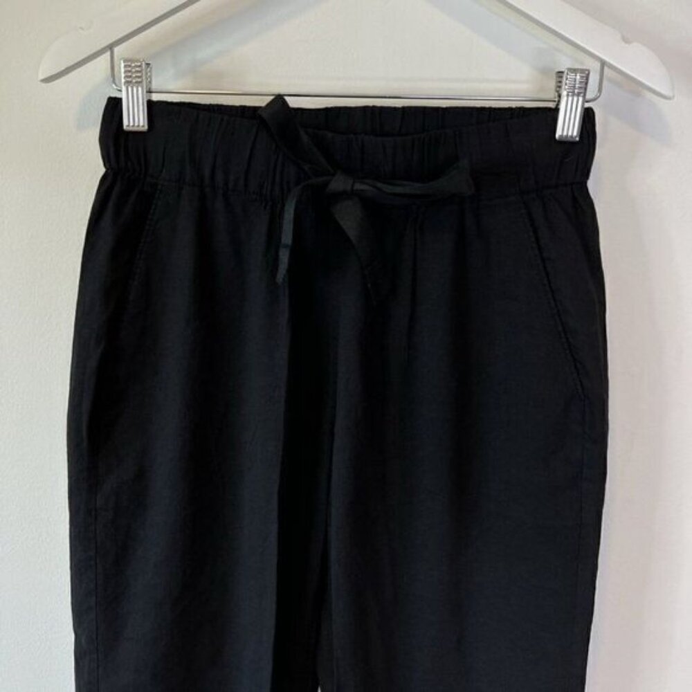 Theory Toro W Black Linen Blend Elastic Waist Cro… - image 4